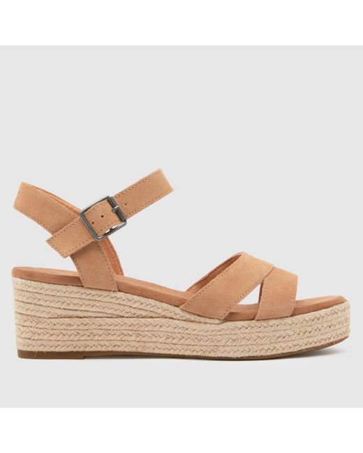 TOMS Natural Audrey Wedge Sandals In