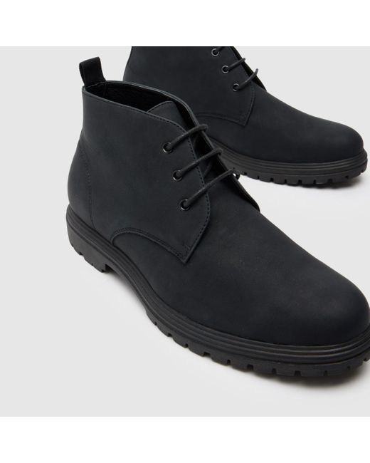 Schuh Black Wide Fit Grayson Boots In for men