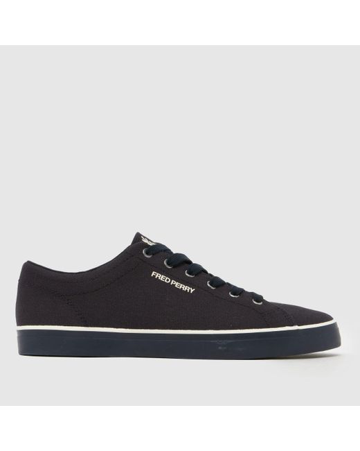 Fred Perry Blue B9318 Baseline Canvas Trainers for men