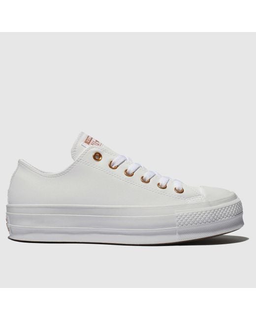 Converse All Star Clean Lift Trainers in White | Lyst UK
