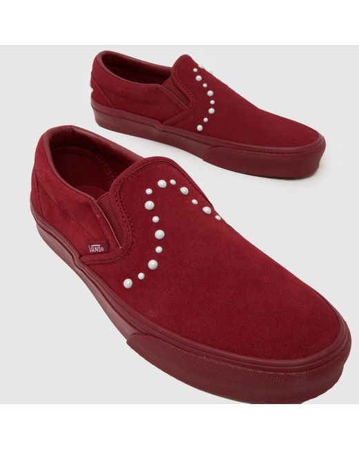 Vans Red Classic Slip On Trainers