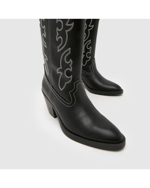 Schuh Black Darlene Western Knee High Boots
