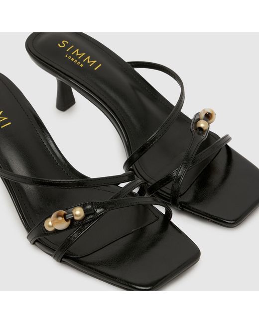 SIMMI Black Farah Kitten High Heels
