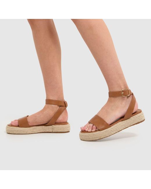 Schuh Brown Violet Low Espadrille Sandals In