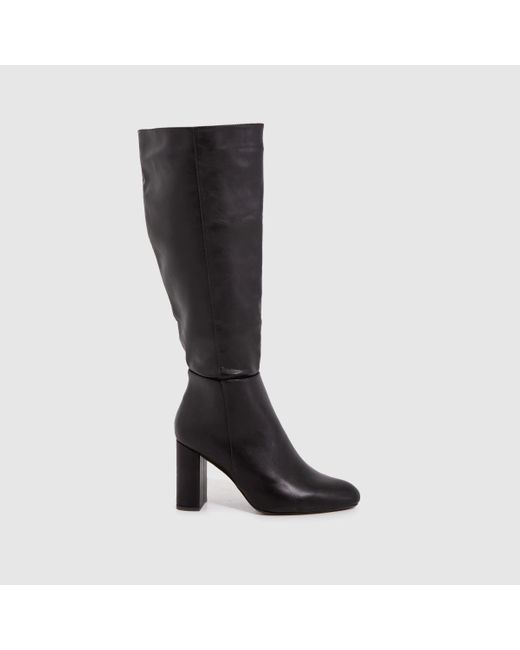 schuh dakota block heeled knee boot in black