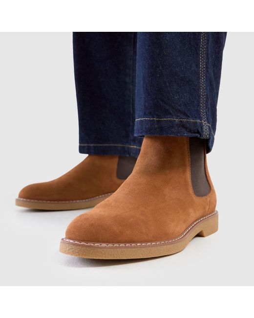Schuh Brown Dawn Suede Chelsea Boots for men