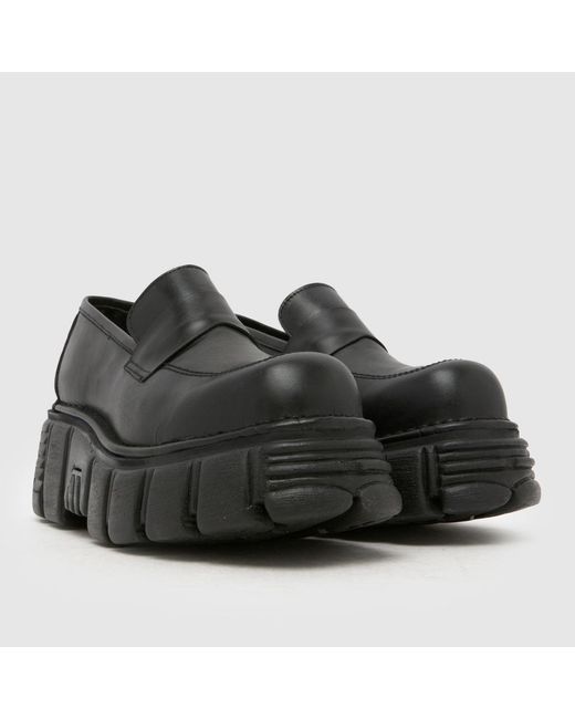 New Rock Black Loafer Flats