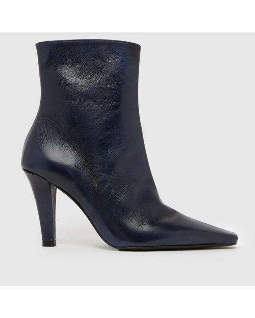 Schuh Blue Brunelle Leather Heeled Boot Boots