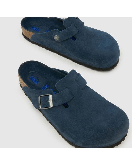 Birkenstock Blue Boston Soft Footbed Clog Sandals for men