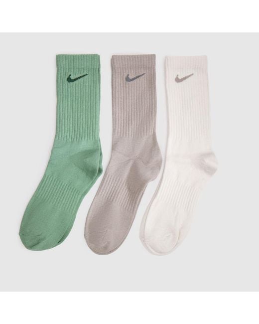 Nike Green Everyday Crew Sock 3 Pack