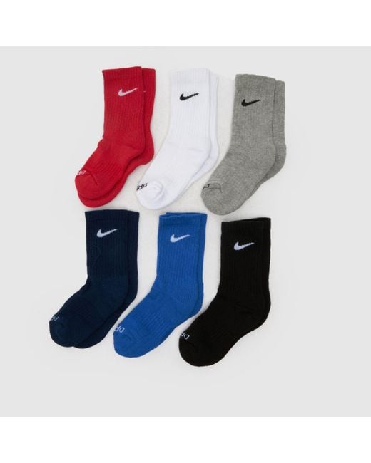 Nike Multicolor Kids Basic Crew Socks 6 Pack