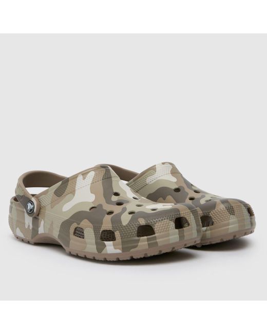 CROCSTM Gray Classic Graphic Clog Sandals In for men