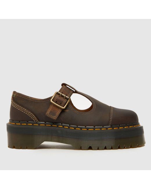 Dr. Martens Brown Bethan Mary Jane Flat Shoes In