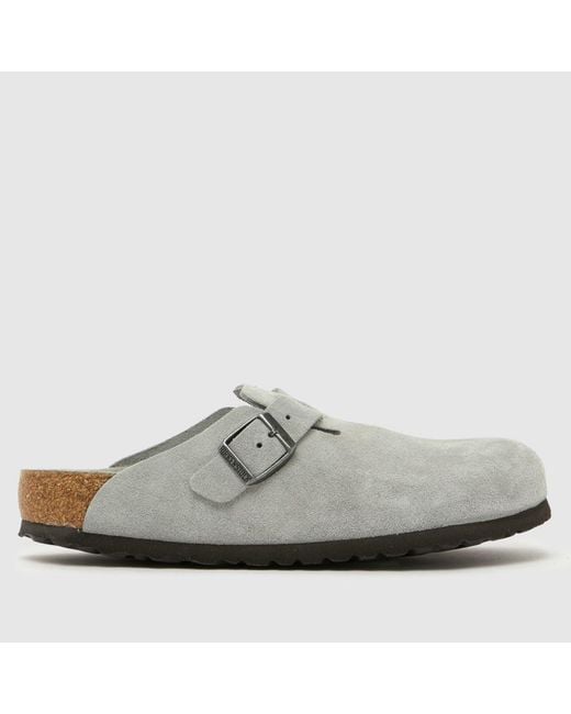 Birkenstock Gray Boston Soft Footbed Clog Sandals