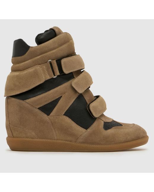 Schuh Brown Maxine Suede Wedge Trainers