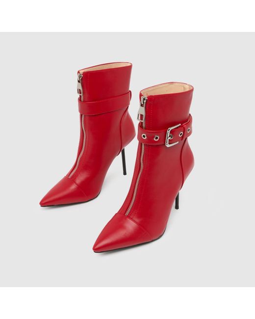 SIMMI Red Venya Zip Point Boots In