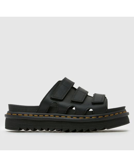 Dr. Martens Black Raine Athena Slide Sandals