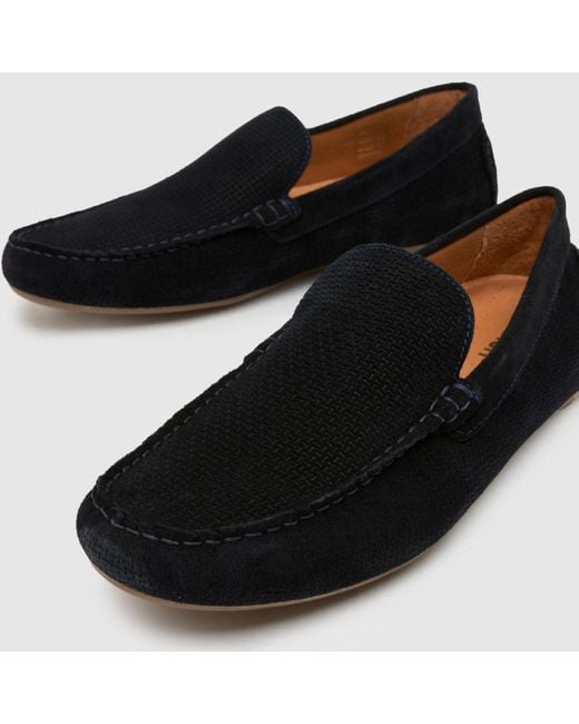 Schuh Black Roper Suede Driver Shoes for men