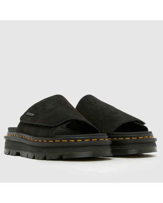 Dr. Martens Black Zebzag Slide Sandals