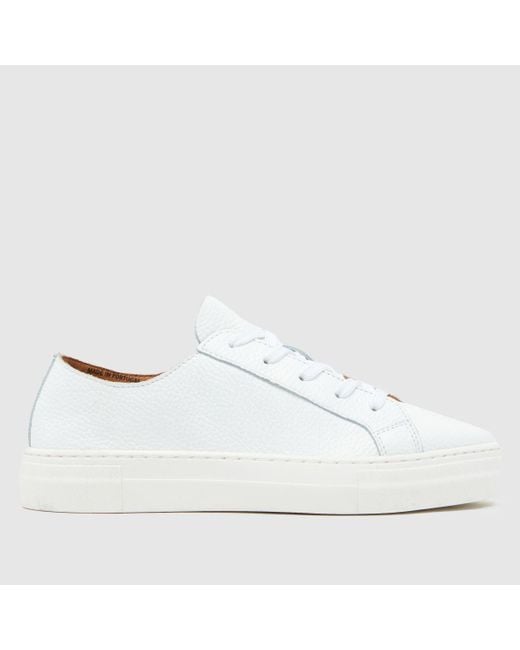 Schuh White Millie Leather Lace Up Trainer Trainers