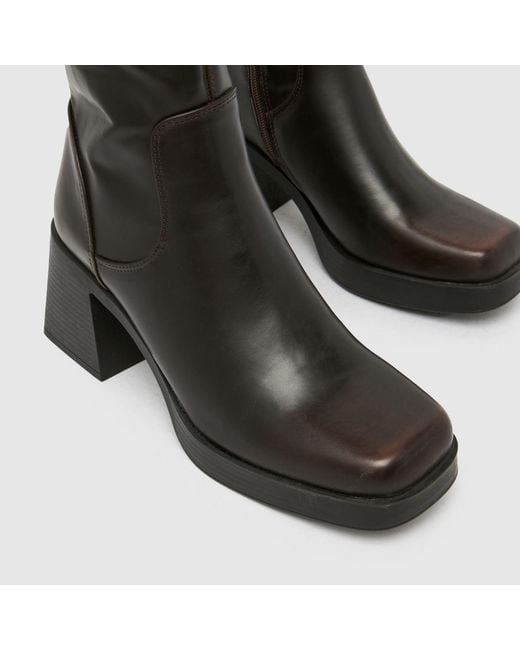 Schuh Black Doja Platform Knee High Boots