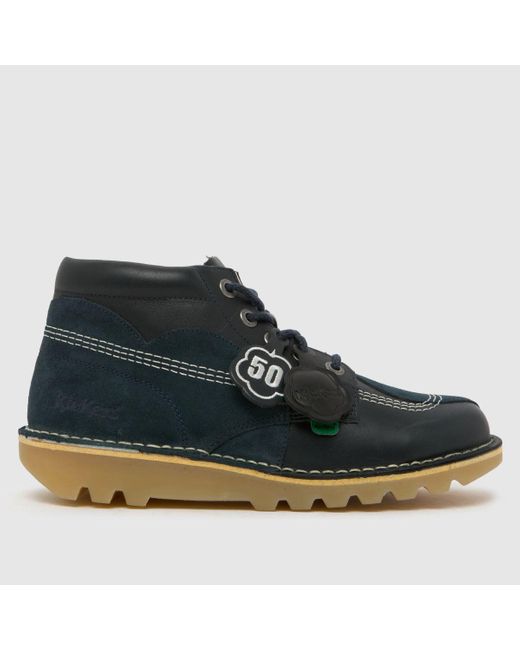 Kickers Classics Blue Kick Stitch Hi Boots for men