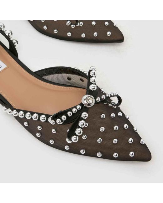 Steve Madden Black Lynne Jewel Pointed Flats