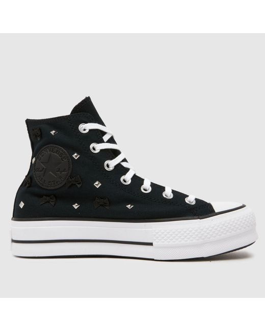 Converse Black All Star Lift Hi Stud Trainers