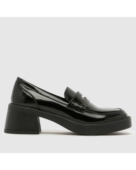 Schuh Black Lavishly Chunky Heeled Loafer Low Heels