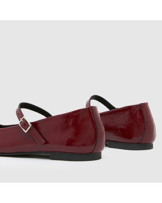 Schuh Red Layna Leather Ballerina Flat Shoes In