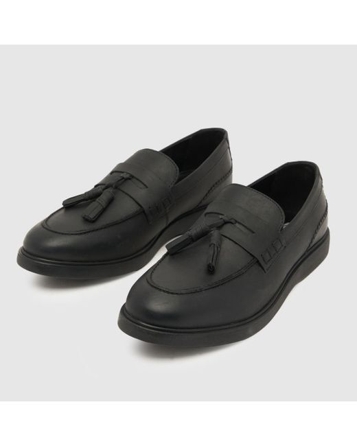 H by Hudson Black Cato Loafer Shoes In for men