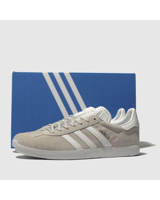 adidas Light Grey Gazelle Trainers in Grey for Men | Lyst UK