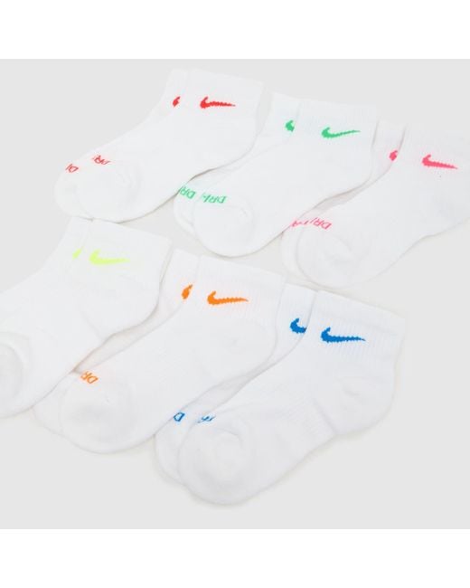 Nike White Everyday Ankle Socks 6 Pk