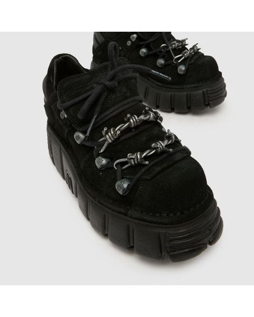New Rock Black Barb Low Flats