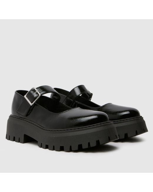 Schuh Black Lash Chunky Mary Jane Flats