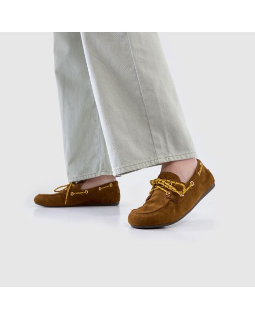 Bibi Lou Brown Tana Boat Flats