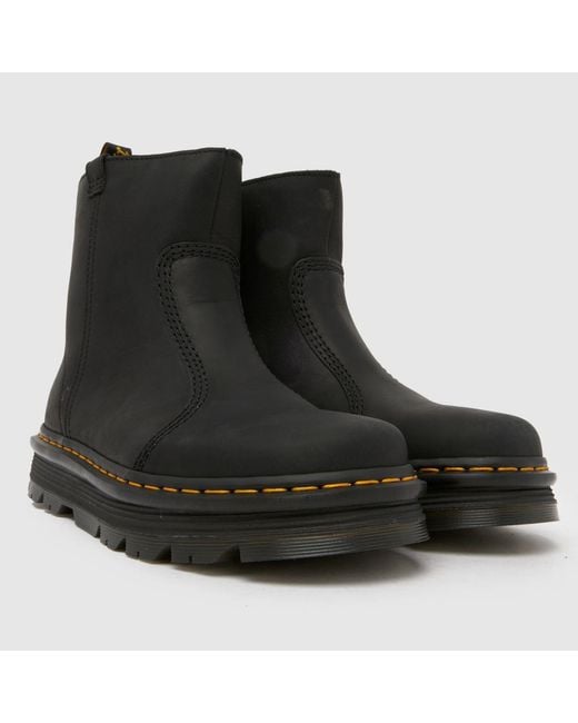 Dr. Martens Black Zebzag Rigger Boots for men