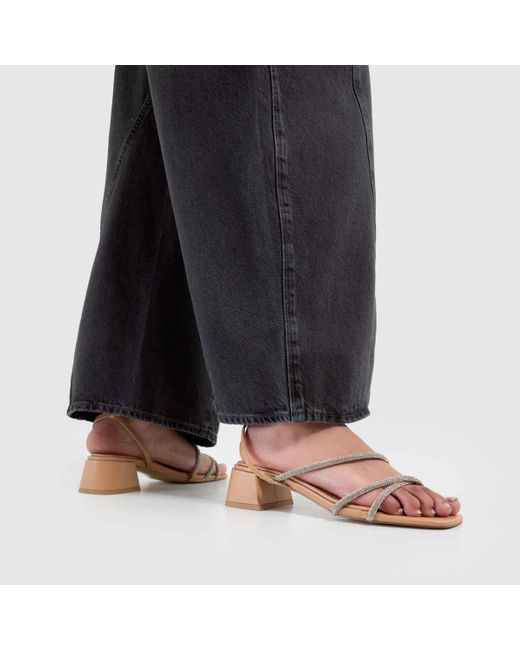 Schuh White Sander Embellished Sandals