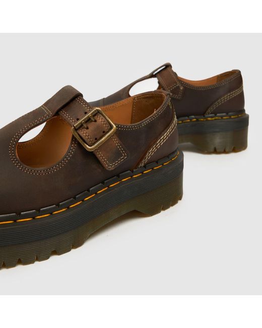 Dr. Martens Brown Bethan Mary Jane Flat Shoes In