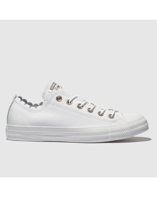 Converse White All Star Frilly Thrills Ox Trainers