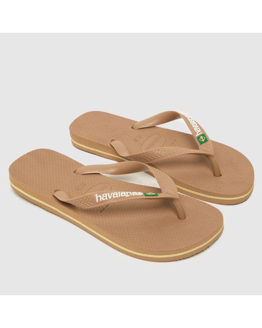 Havaianas Natural Brasil Logo Sandals In