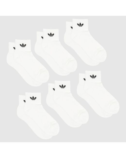 Adidas White Originals Ankle Sock 6 Pack