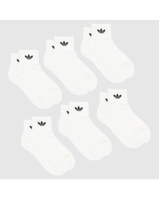 Adidas White Originals Ankle Sock 6 Pack