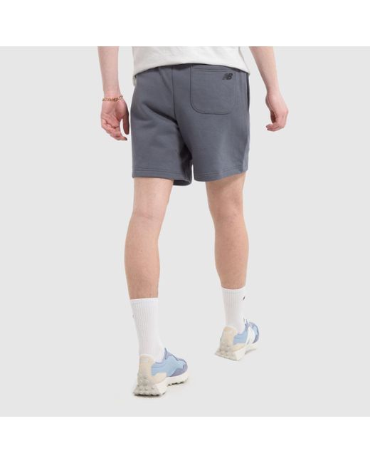 New Balance Blue Iconic 7" Fleece Shorts In for men