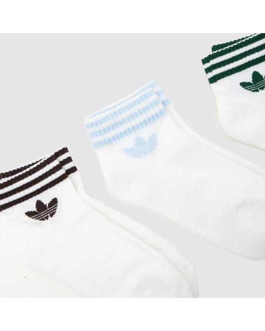 Adidas White Ankle Socks 3 Pack