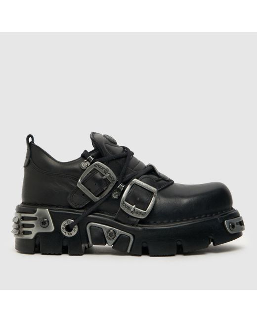 New Rock Black Reactor Flat Shoes