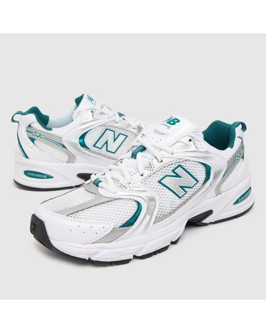 New Balance 530 Trainers In White & Green