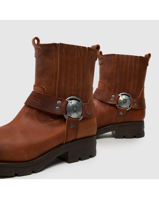 New Rock Brown Biker Ankle Boots for men