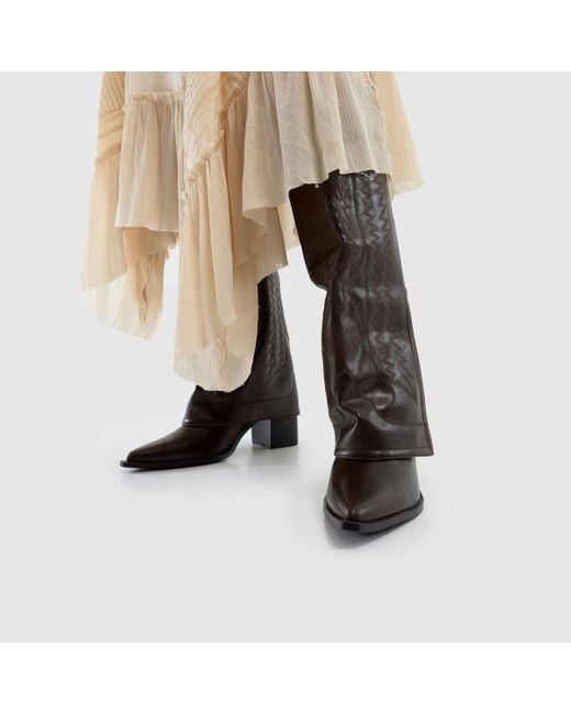 SIMMI Brown Liston Western Boots