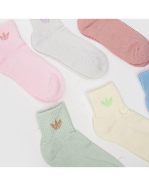 Adidas Pink Originals Mid Ankle Sock 6 Pk